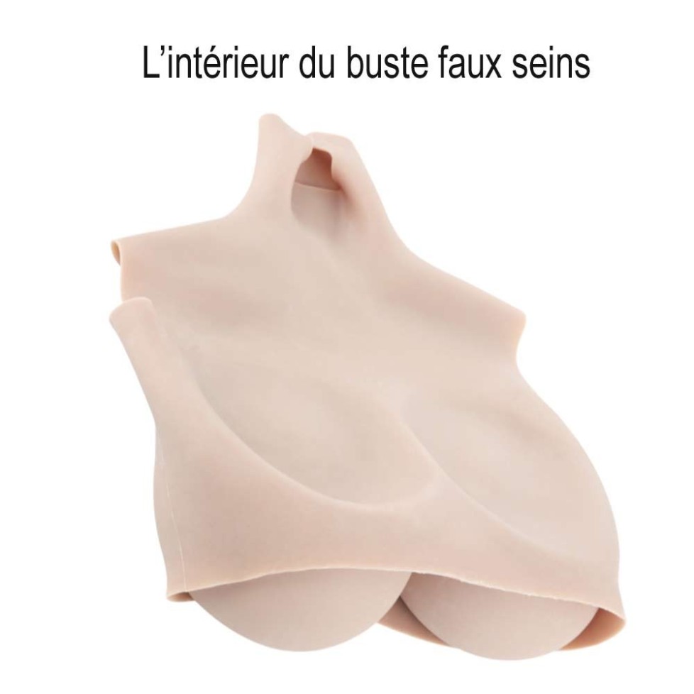 Buste Faux Seins Silicone Pour Les Femmes Col Haut