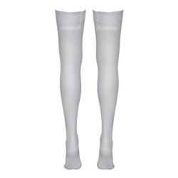 Bas autofixants blanc - Cotelli Legwear