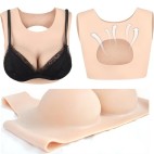 Buste faux seins silicone, encolure ronde, bonnet A 