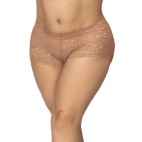 Shorty grande taille en dentelle couleur taupe - MAL90TAUP