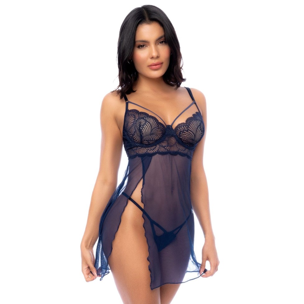 Nuisette et string bleu nuit - MAL7555MNBL