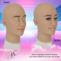 Masque féminin réaliste en silicone, tête pleine