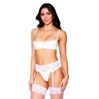 Soutien-gorge Demi-seins à armatures en fine dentelle blanche - DG13252WHT