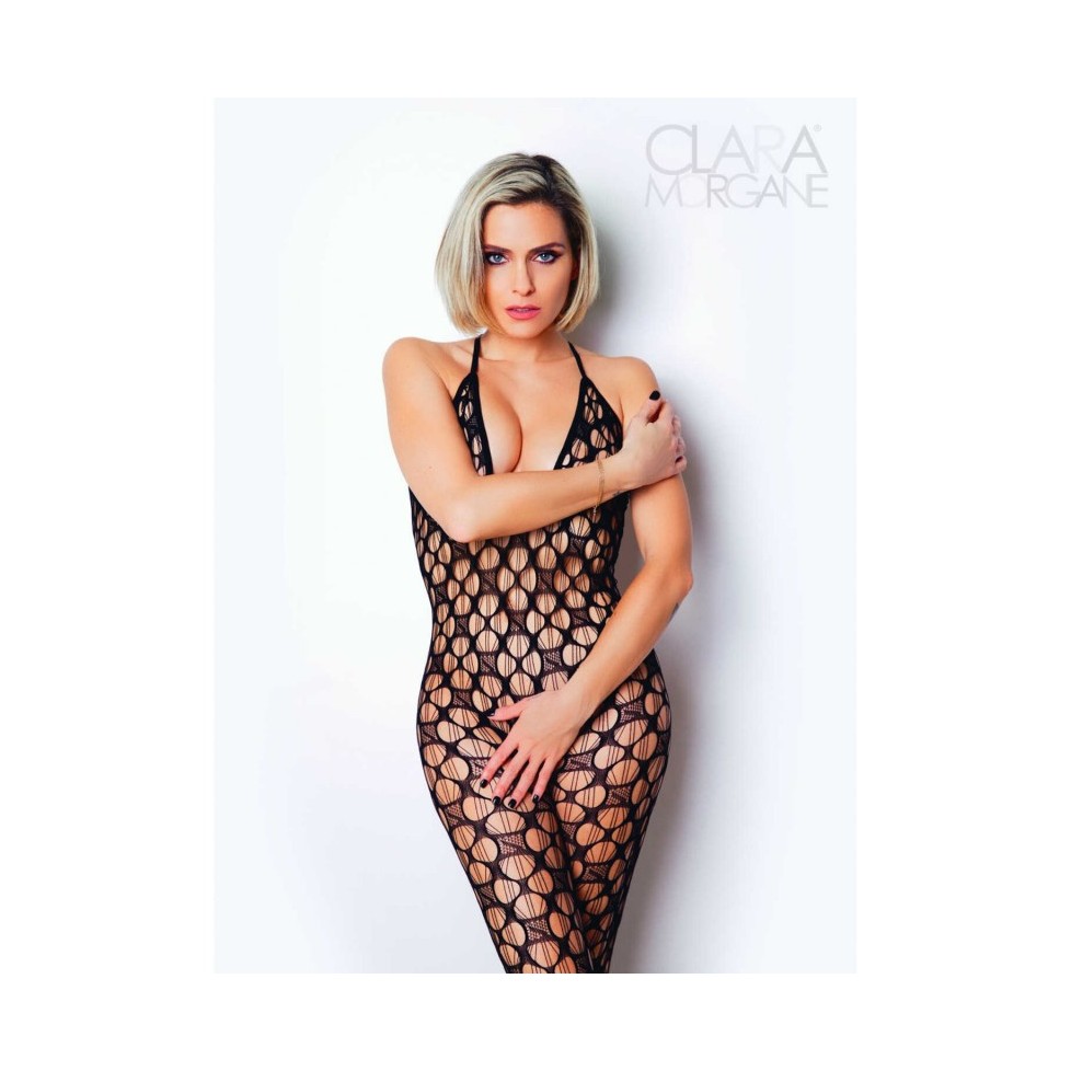 Le numéro 11 bodystocking Clara Morgane - Noir