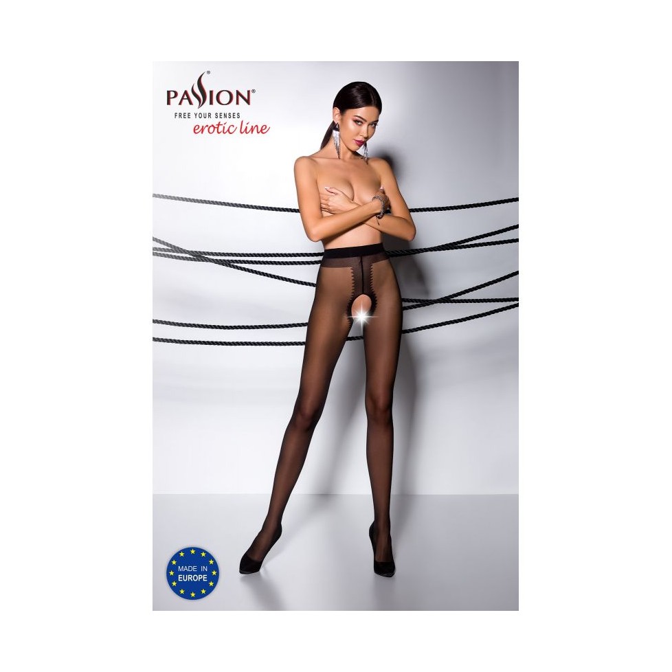 TI007B Collants ouverts 20 DEN - Noir 