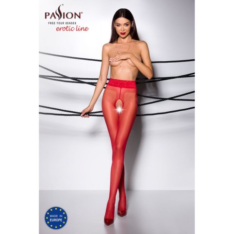 TI001R Collants ouverts 20 DEN - Rouge 