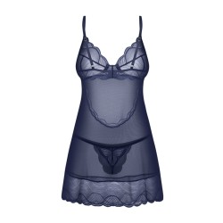 Nightly Blue nuisette et string - Bleu