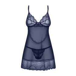 Nightly Blue nuisette et string - Bleu