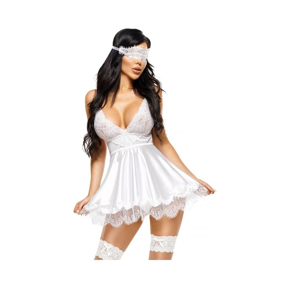 Eve Babydoll et Masque - Blanc