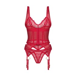 Cupide Desir corset et string - Rouge