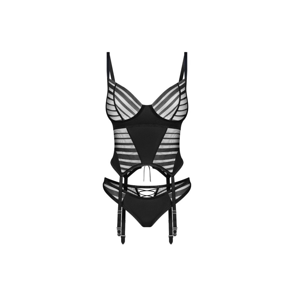 Lune Bellis corset et string - Noirs