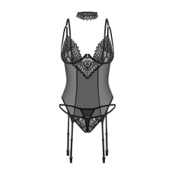 Donarella corset et string - Noir NP