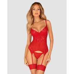 Ingridia corset et string - Rouge