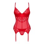 Ingridia corset et string - Rouge