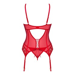 Ingridia corset et string - Rouge