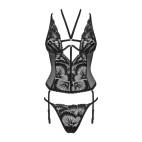 Alessya Corset et string noir