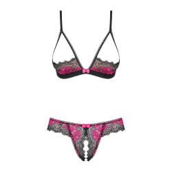 Tulia Ensemble ouvert 2 pcs - Noir et Fuchsia