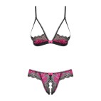 Tulia Ensemble ouvert 2 pcs - Noir et Fuchsia