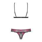 Tulia Ensemble ouvert 2 pcs - Noir et Fuchsia