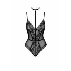 First Kiss 248 body en dentelle avec collier - noir