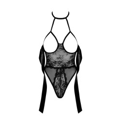 Sexy Kiss 246 body et ruban de satin - noir