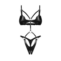 Dame controle body ouvert - Noir