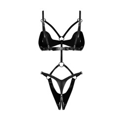 Dame controle body ouvert - Noir