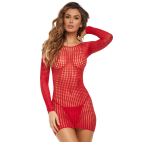 Robe résille fantaisie rouge - REN7107-RED