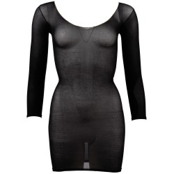 Robe en résille noire transparente, manches longues - R27138101101