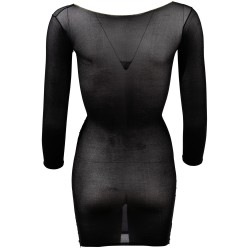 Robe en résille noire transparente, manches longues - R27138101101