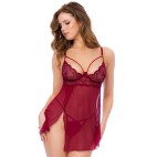 Nuisette et string couleur framboise - MAL7555ROSW