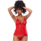 Nuisette courte rouge et string assorti - MAL7562RD