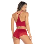 Pyjama 2 pièces rouge top et short - MAL7533RED