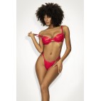 Ensemble lingerie sexy en vinyle rouge avec soutien-gorge et string - MAL2740RED