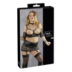 Soutien-gorge à armatures noir et porte-jarretelles sexy grande taille - OR2221233BLK