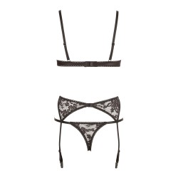 Ensemble sexy trois pièces en dentelle noire - R2210185