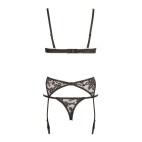 Ensemble sexy trois pièces en dentelle noire - R2210185