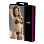 Soutien-gorge en dentelle noire avec bonnets détachables et string - R221125410