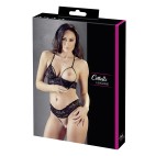 Soutien-gorge en dentelle noire et string ouvert - R2251167