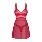 Cupide Desir babydoll et String - Rouge