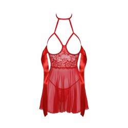 Sexy Kiss 247 babydoll et ruban de satin - Rouge