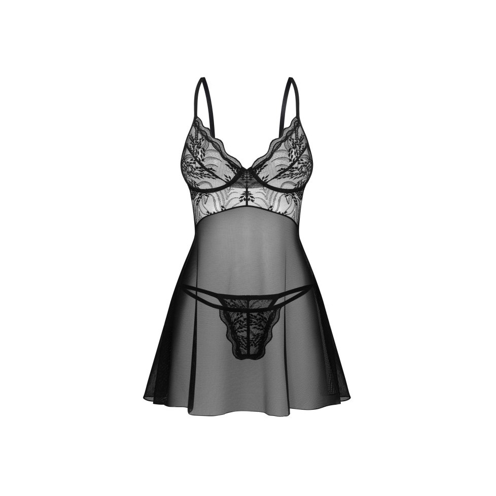 Perisia babydoll et string - Noirs