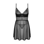 Chemeris babydoll et String - Noire