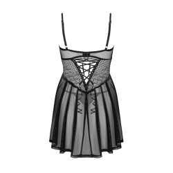 Chemeris babydoll et String - Noire