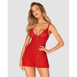 Chilisa babydoll et string - Rouge