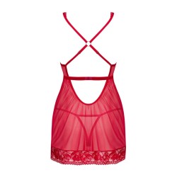 Lacelove babydoll et String - Rouge