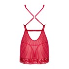 Lacelove babydoll et String - Rouge