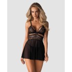 838-BAB-1 babydoll - Noir