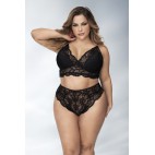 Lingerie grande taille, soutien-gorge et culotte en fibres recyclées - MAL8796XBLK