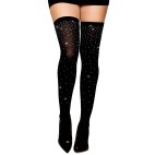 Bas fantaisie noir avec strass - DG0459BLK